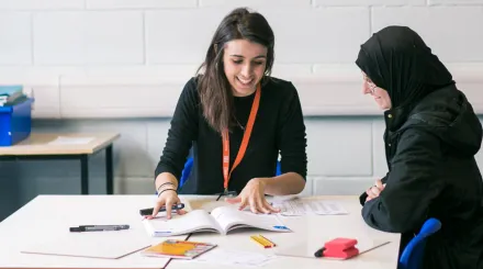 A pupil engaging with a one-to-one tuition session with a Tutor Trust tutor