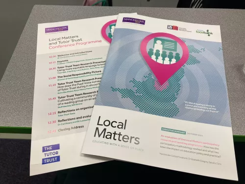 Itinerary and programme of the University of Manchester Local Matters conference