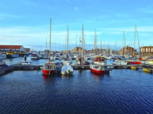 boats on the water in Hartlepool marina