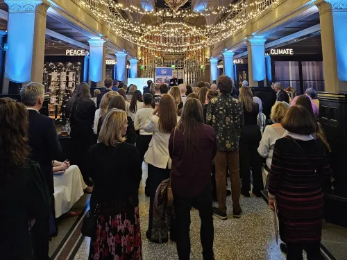 Guests at Tutor Trust Annual Reception in Manchester's Living Worlds Museum